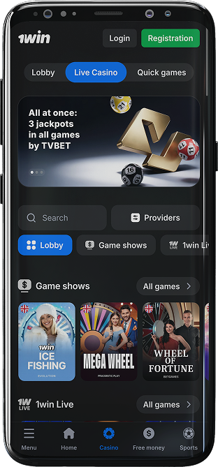 Screenshot of the live casino in the 1win app